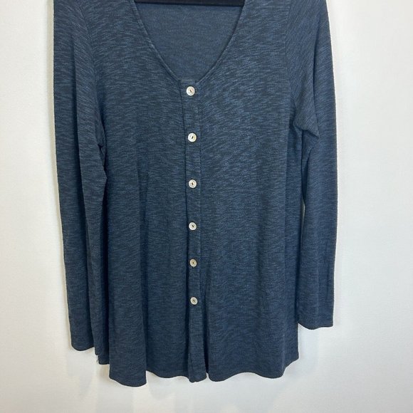 Women’s Et’ Lois Size Large Button Front Oversized Cardigan Top Blue - Picture 3 of 7